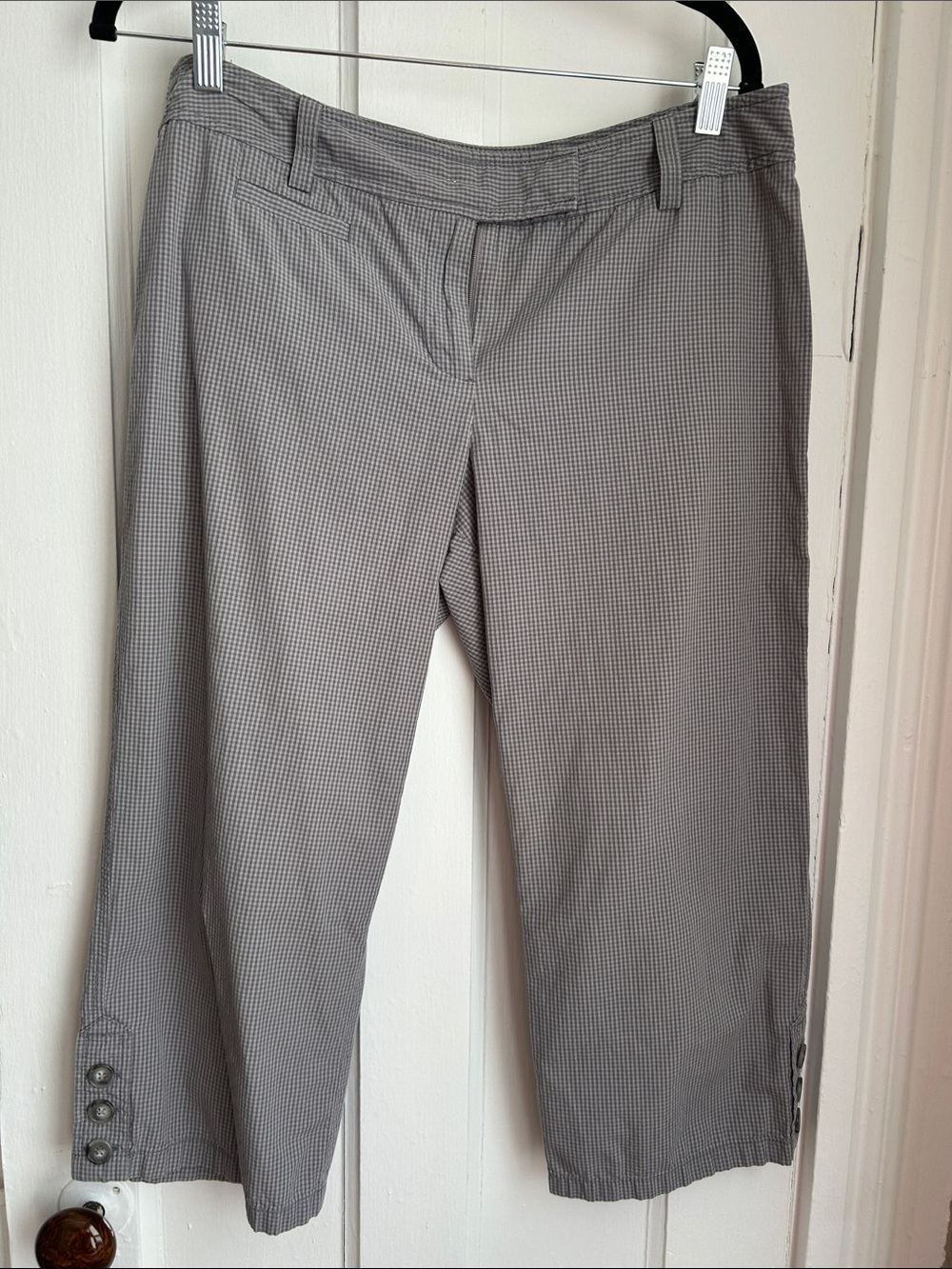 Gray Check Crop Pants - Classic Tailored Fit